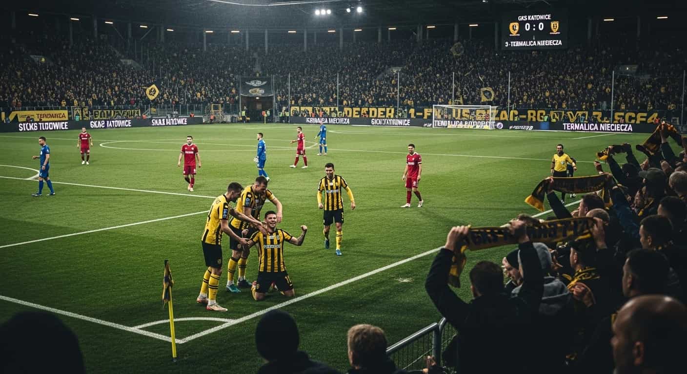 GKS Katowice demoluje Termalikę Nieciecza i przedłuża zwycięską passę w Ekstraklasie