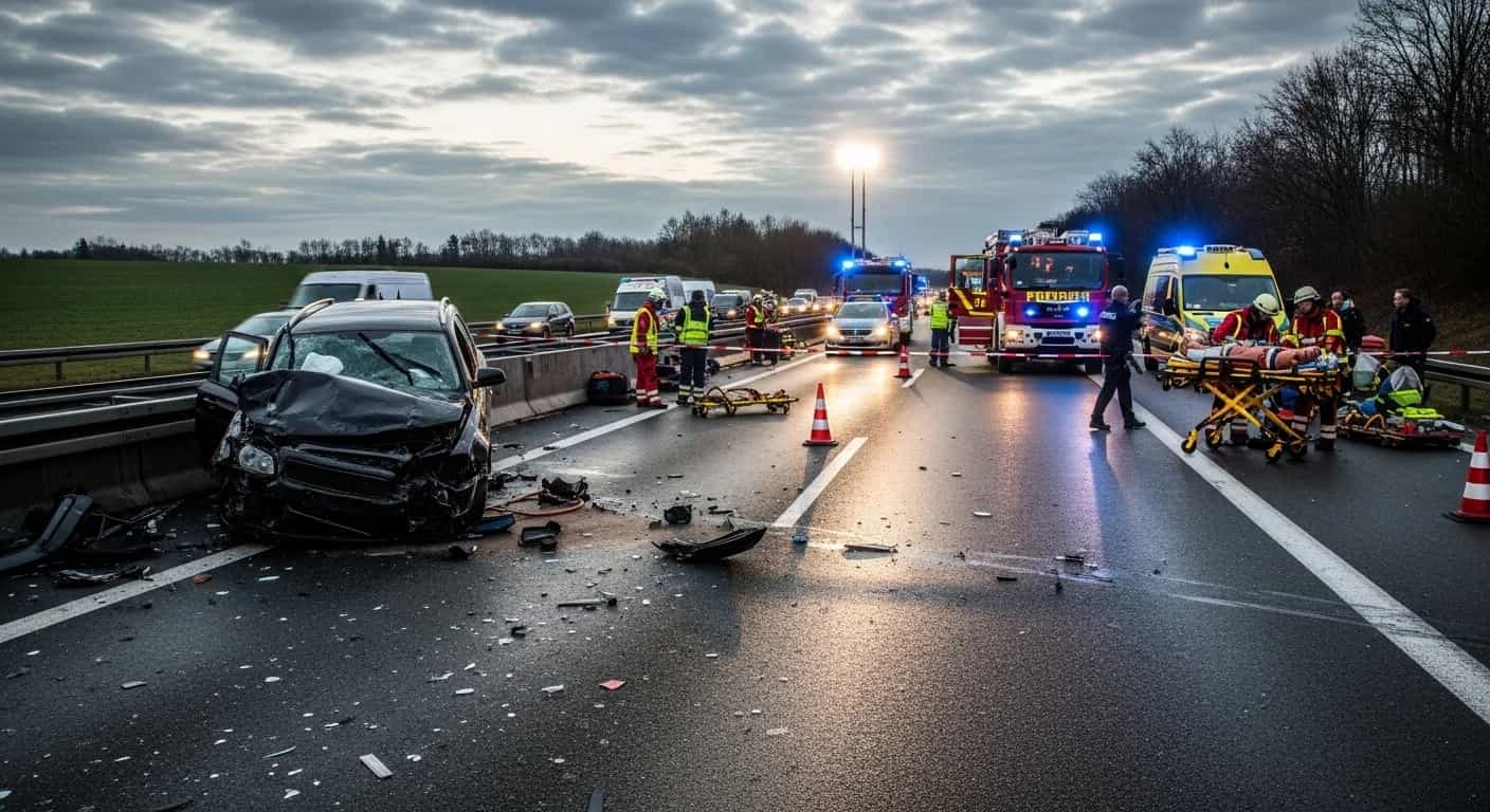 Tragiczny wypadek na autostradzie A5 koło Drasenhofen - jedna ofiara śmiertelna, wielu rannych
