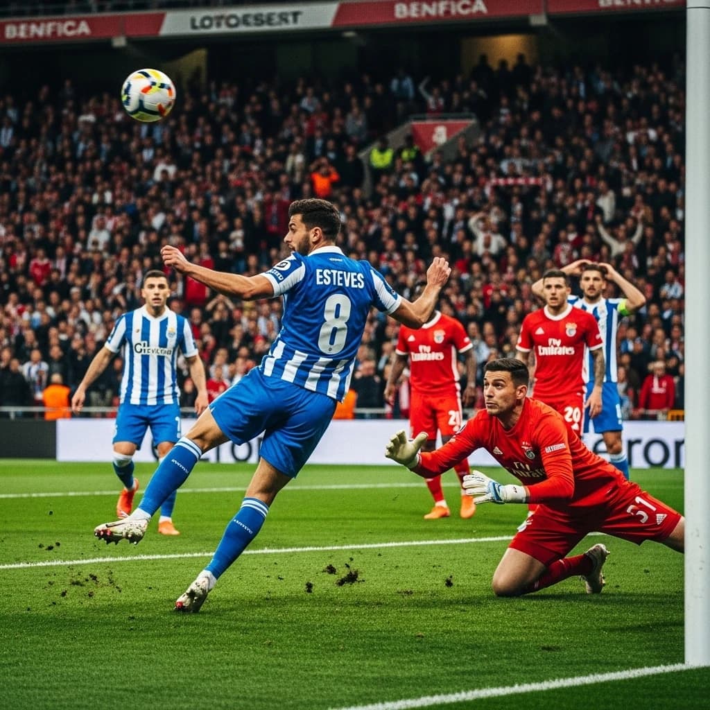 Gil Vicente zaskoczyło Benficę na Luz spektakularnym golem Luísa Estevesa