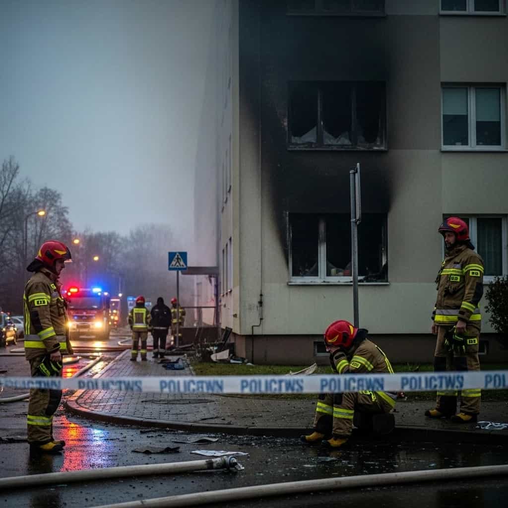 Tragiczny pożar na osiedlu Sobieskiego w Poznaniu - jedna ofiara śmiertelna