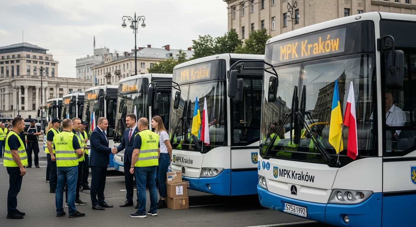 MPK Kraków przekazało pięć autobusów do Kijowa w ramach pomocy humanitarnej