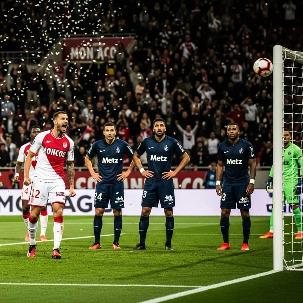 Monaco odwraca losy meczu i rozbija Metz 5-2 w dramatycznym finale