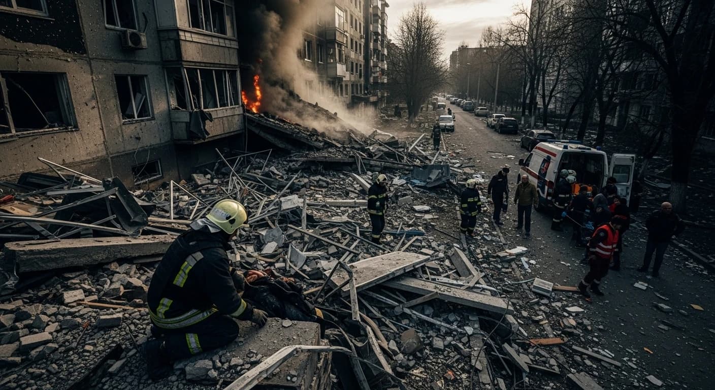 Rosyjski atak rakietowy na Kijów - jedna ofiara śmiertelna, dziesiątki rannych