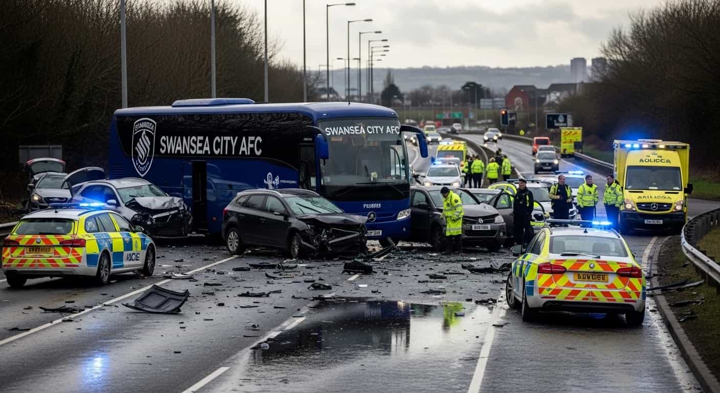 Wypadek na A4067 zagraża meczowi Swansea City z Manchester City w Pucharze Carabao
