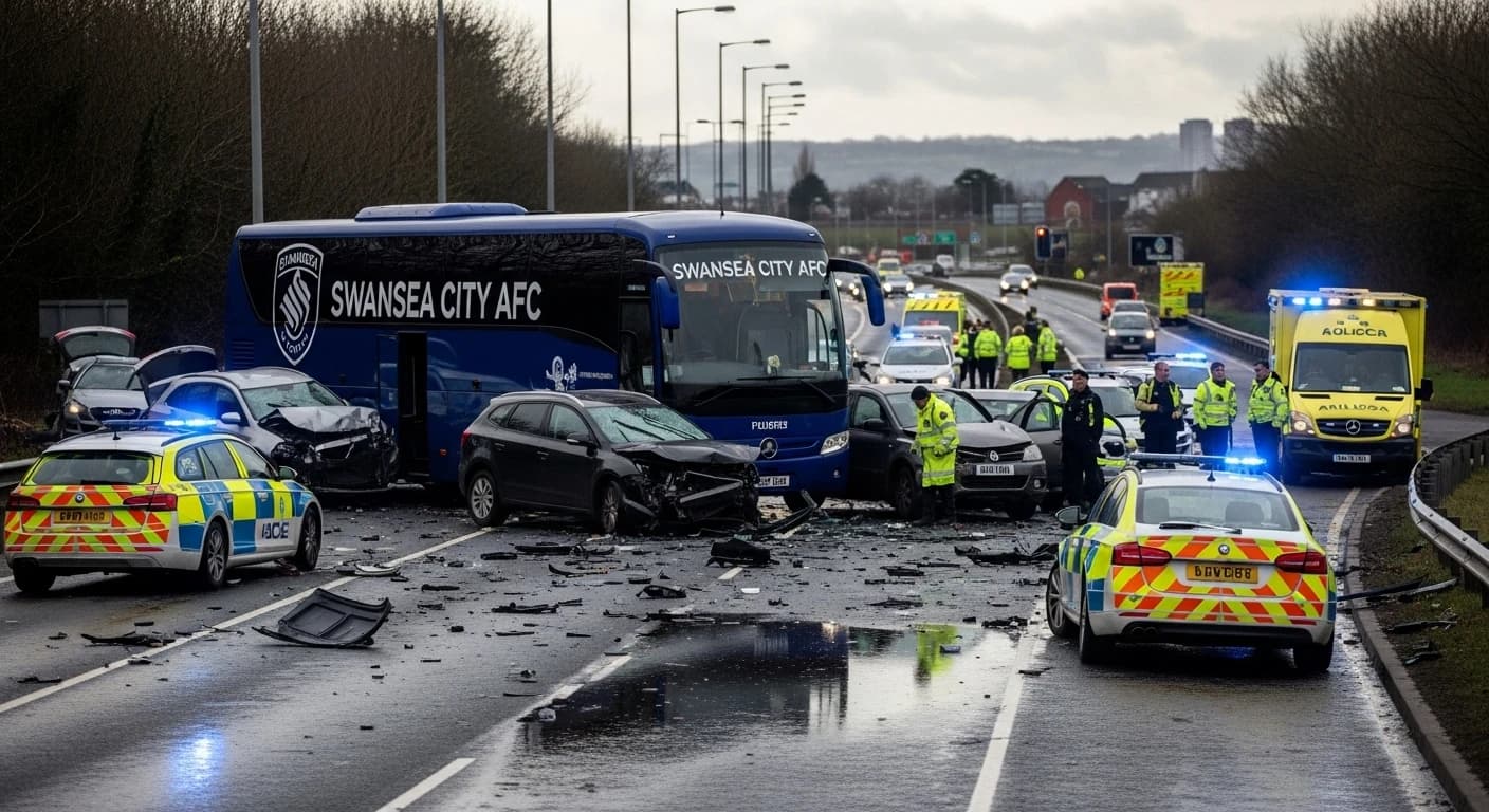 Wypadek na A4067 zagraża meczowi Swansea City z Manchester City w Pucharze Carabao