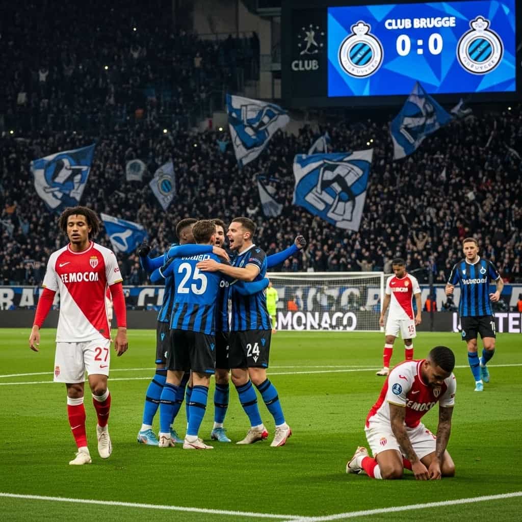 Club Brugge demoluje AS Monaco w Lidze Mistrzów - Katastrofa drużyny z Księstwa