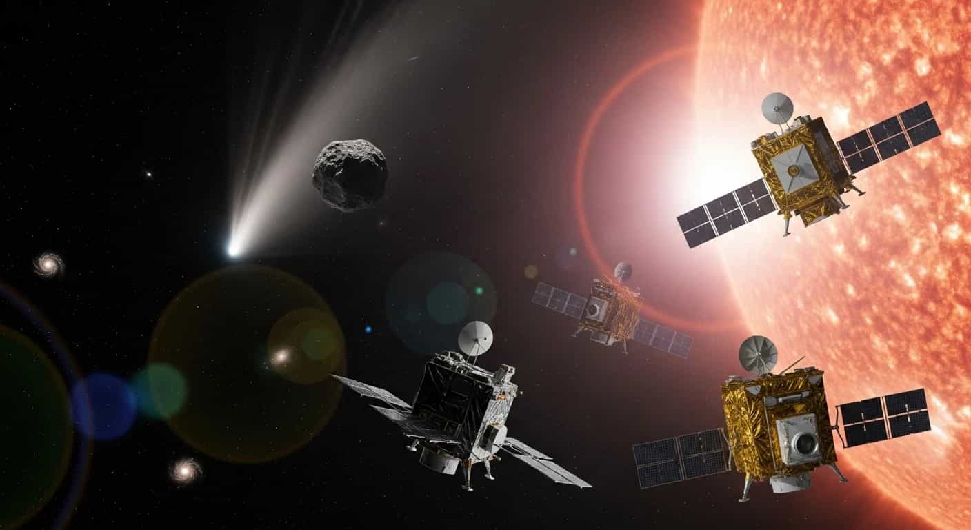 Kometa 3I/ATLAS przechodzi za Słońcem - międzygwiezdny gość pod obserwacją sond kosmicznych