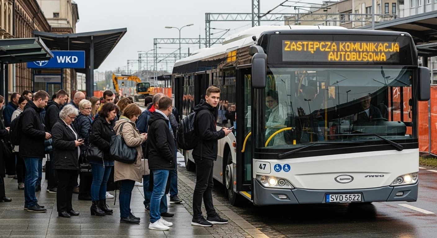 WKD wprowadza zmiany w ruchu pociągów - zamknięcie odcinka i komunikacja zastępcza