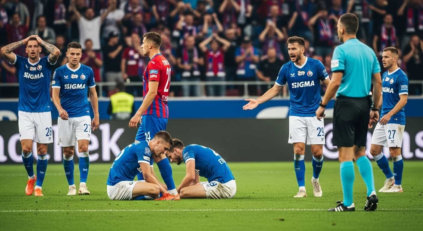 Sigma Ołomuniec straciła pewne zwycięstwo z Rakowem w ostatnich minutach meczu